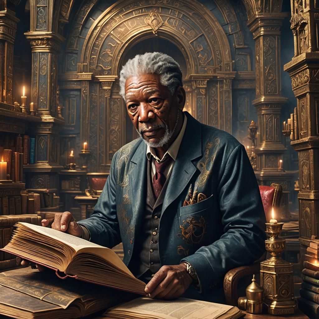 Morgan Freeman Reads an Illuminated Book: Fantasy Art