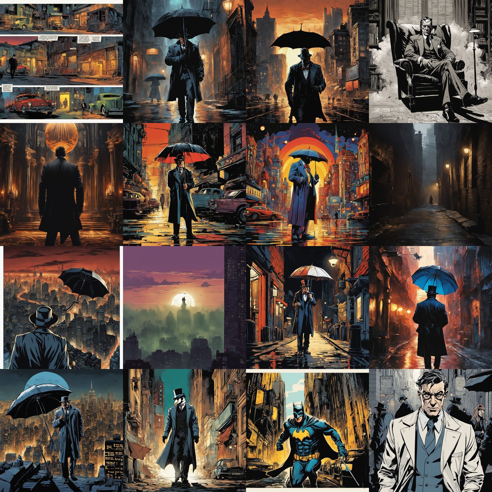 The Penguin from DC Comics in Classic Comic Art Style