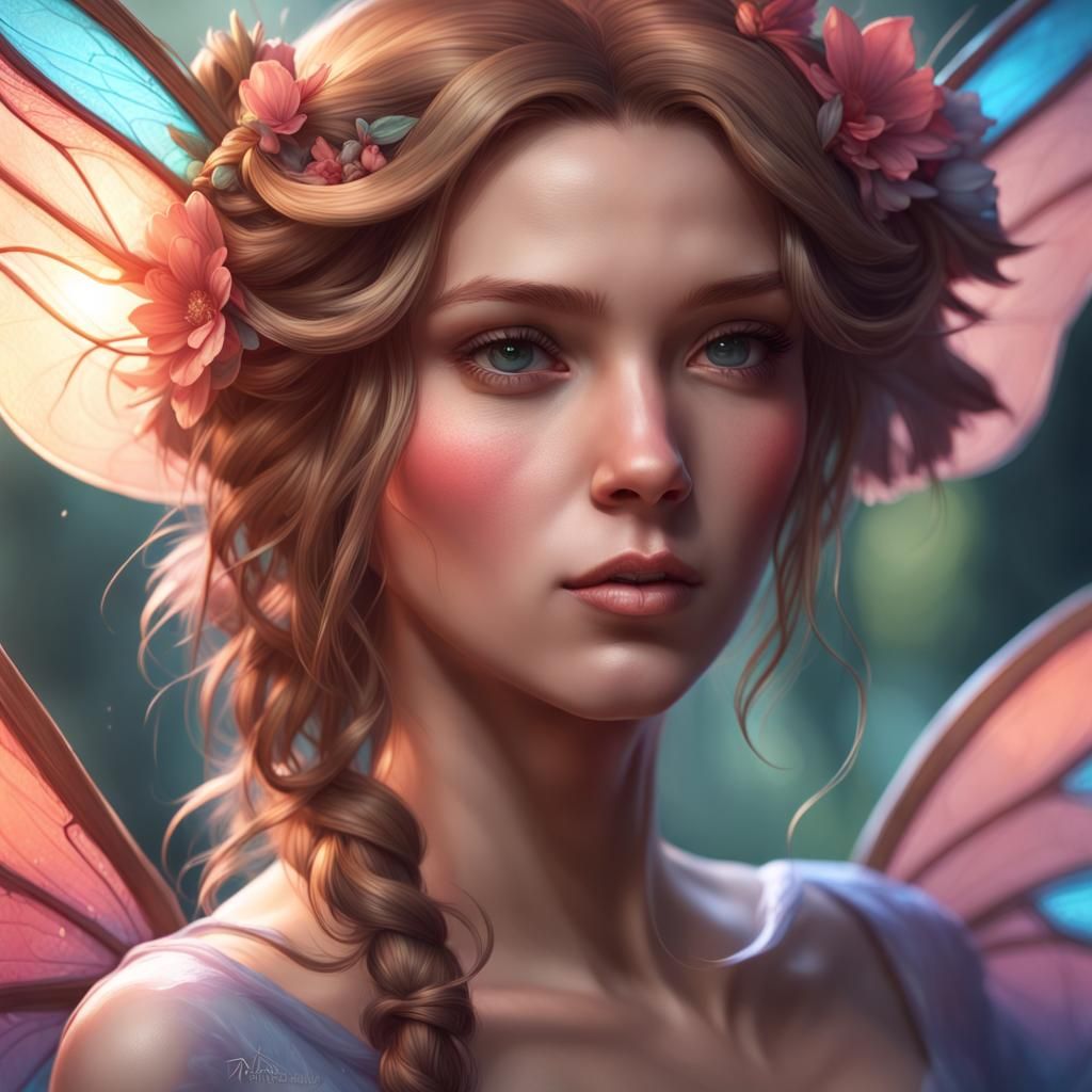 Detailed Fairy Portrait in Artstation Style
