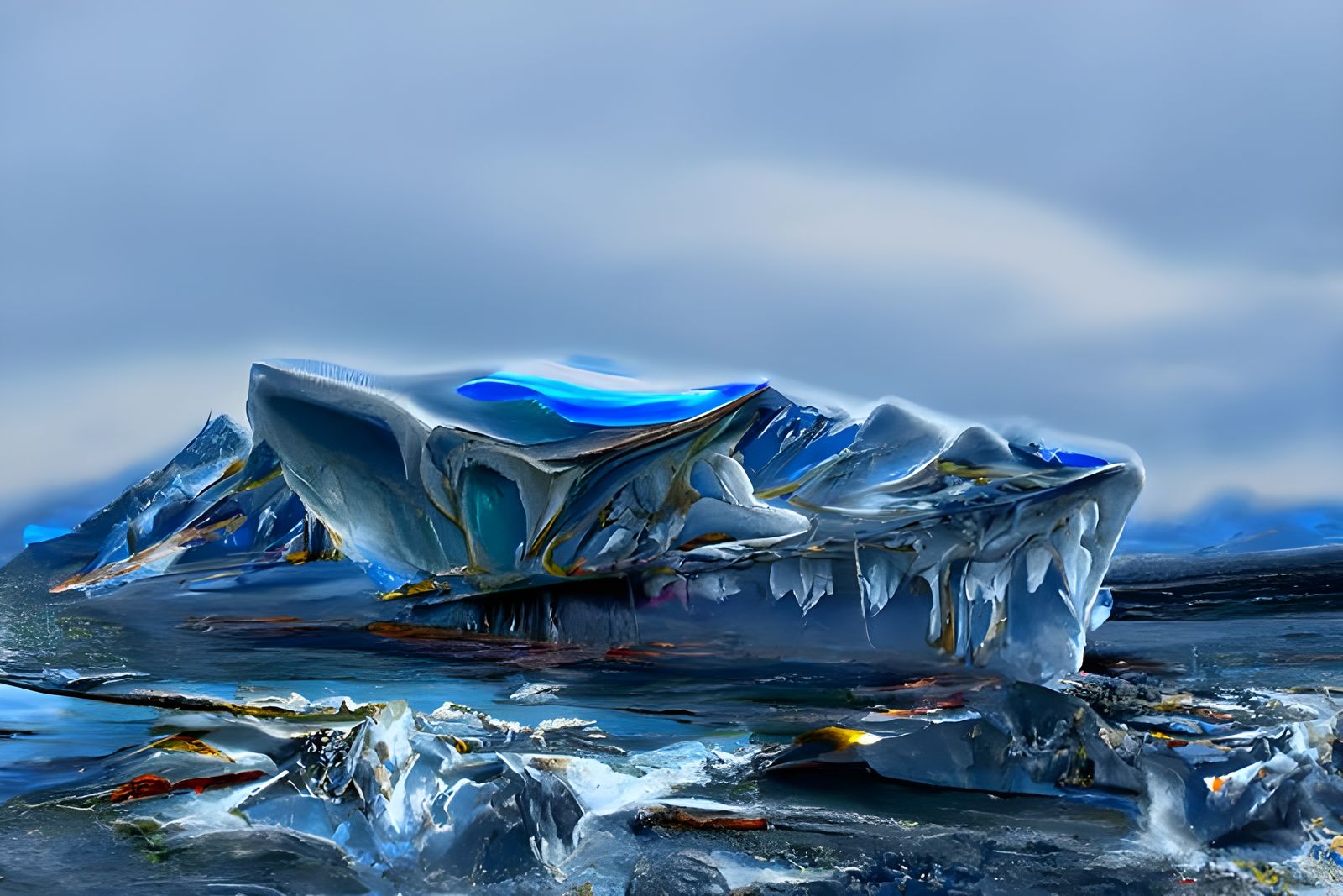 Hyperdetailed Craft over Frozen Polar Landscape