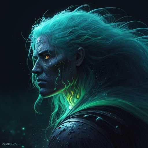 Bioluminescent Woman Portrait in Sci-Fi Digital Art