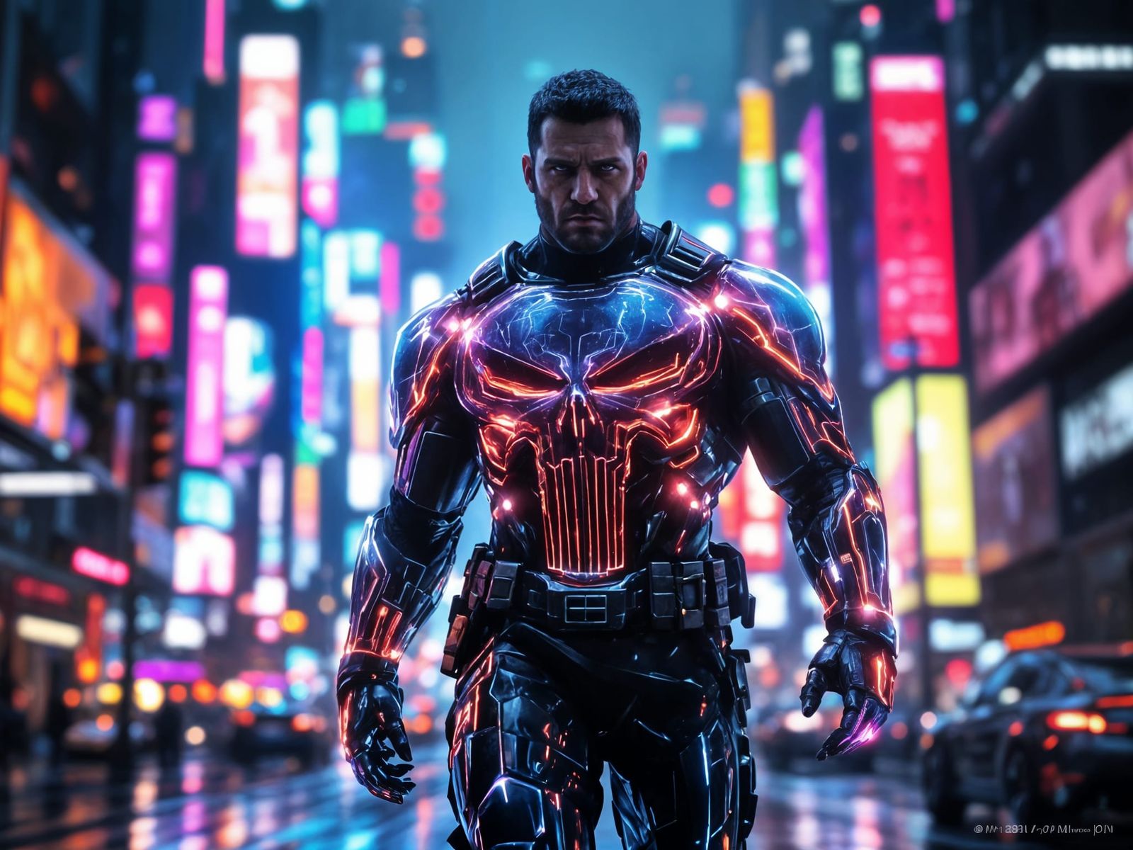 Cyberpunk Punisher in Crystal Body Armor