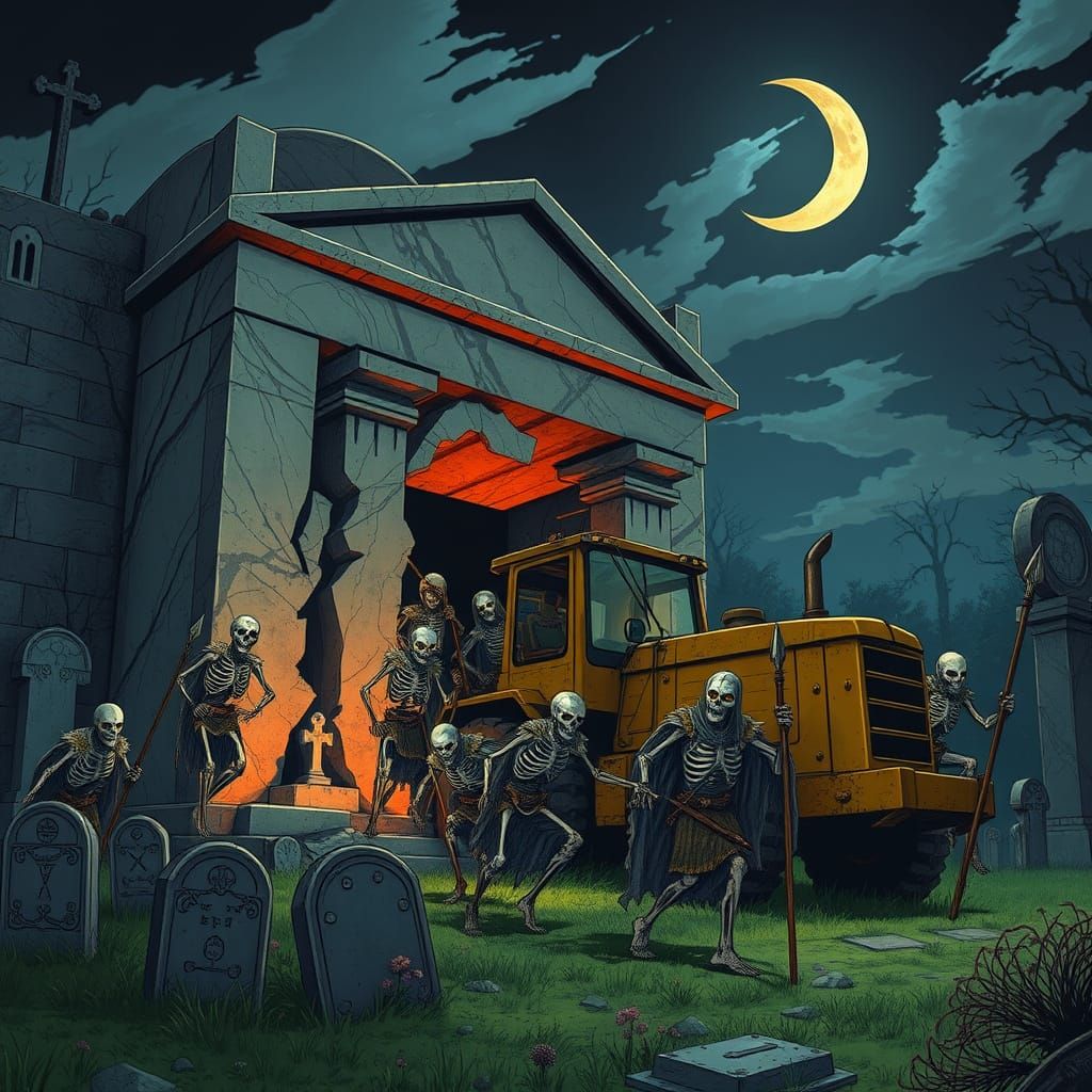 Evil Necromancer Unleashes Undead Skeletons