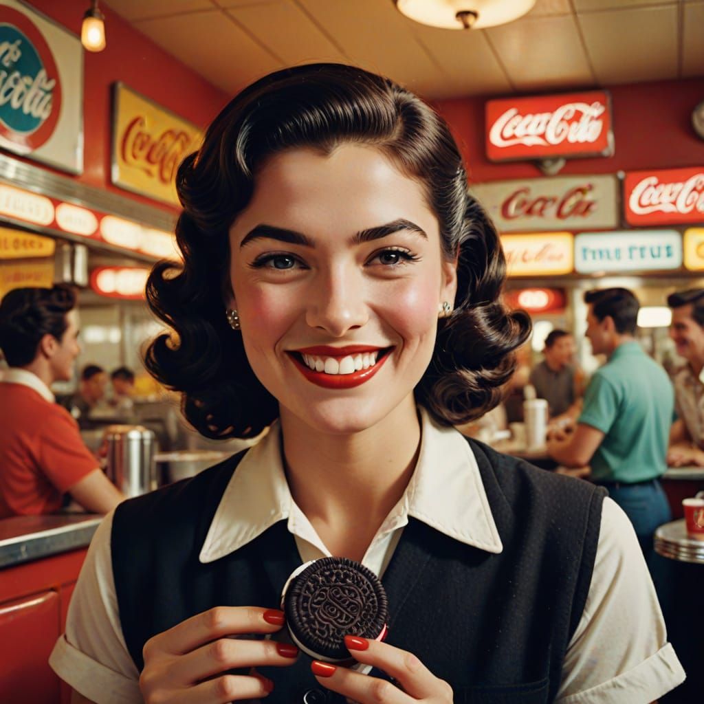 Retro Oreo and Coca-Cola Diner Advertisement