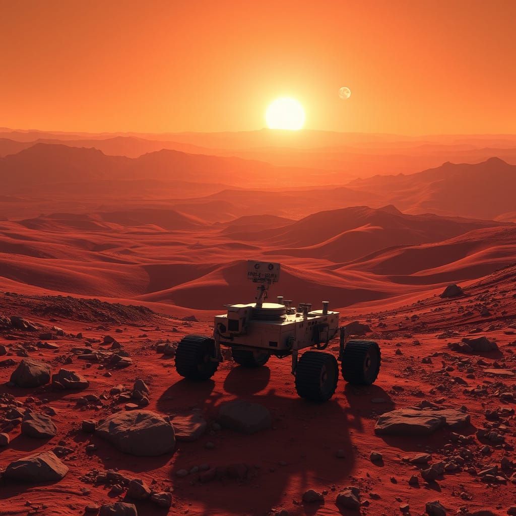 Mars Rover Embarks on Epic Journey Through Crimson Landscape