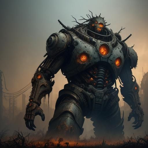 Biomechanical Horror in Post-Apocalyptic Wasteland