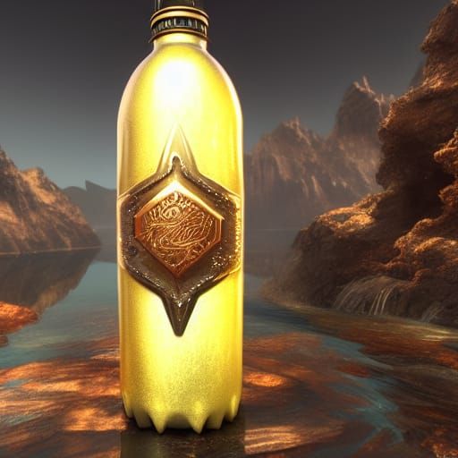 Glimmering Metal Water Bottle Concept Art