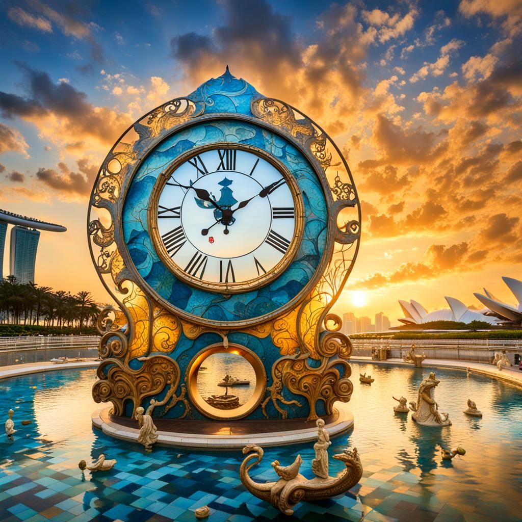 Surreal Dali Clock at Marina Bay Sands