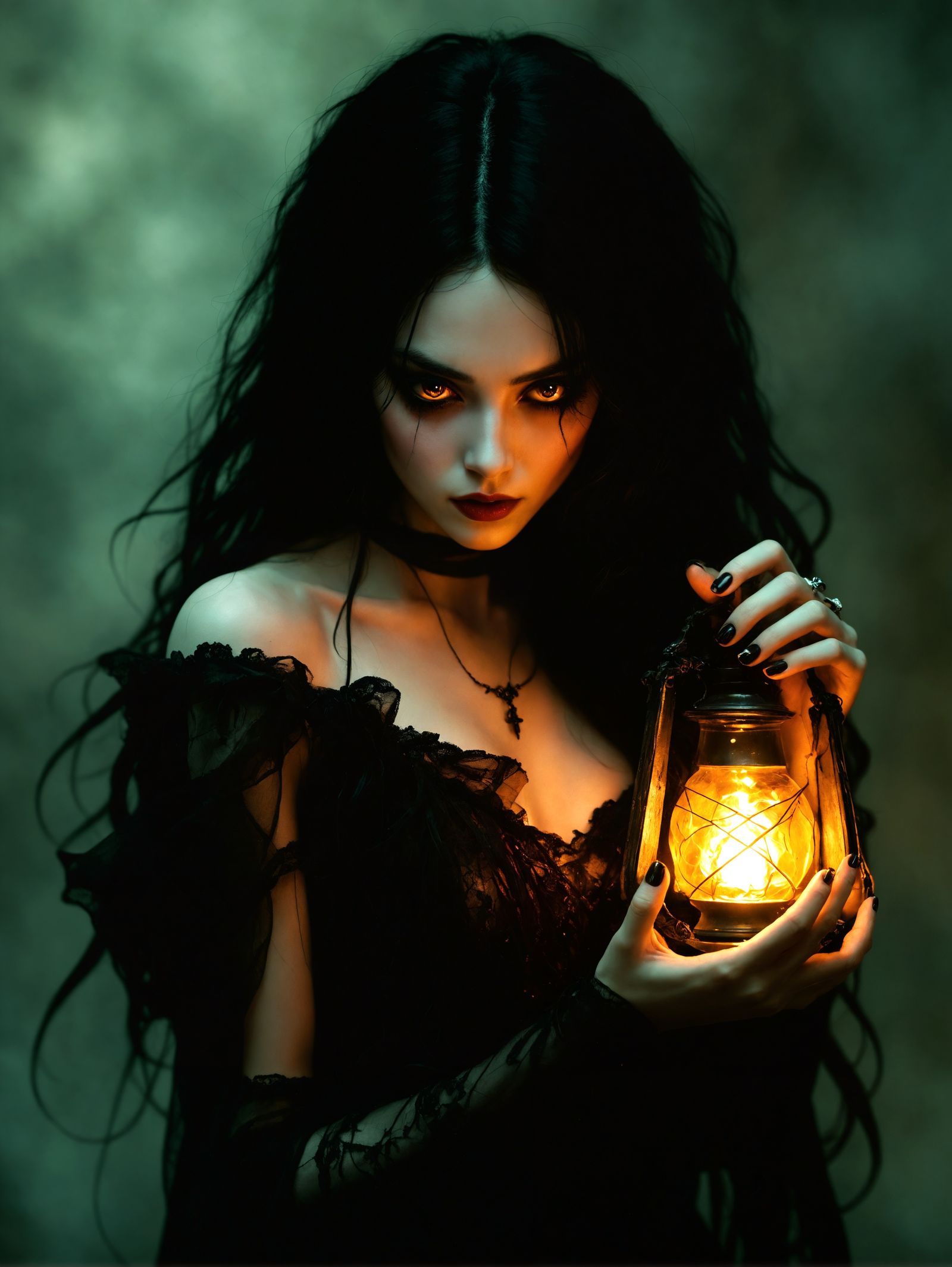 Ethereal Spectral Figure with Glowing Eyes