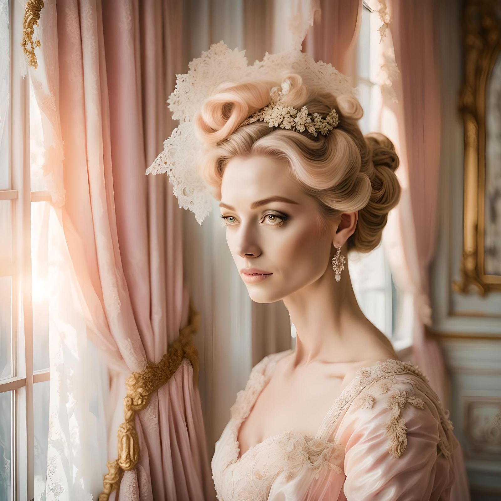 Rococo Beauty Portrait in Soft Light