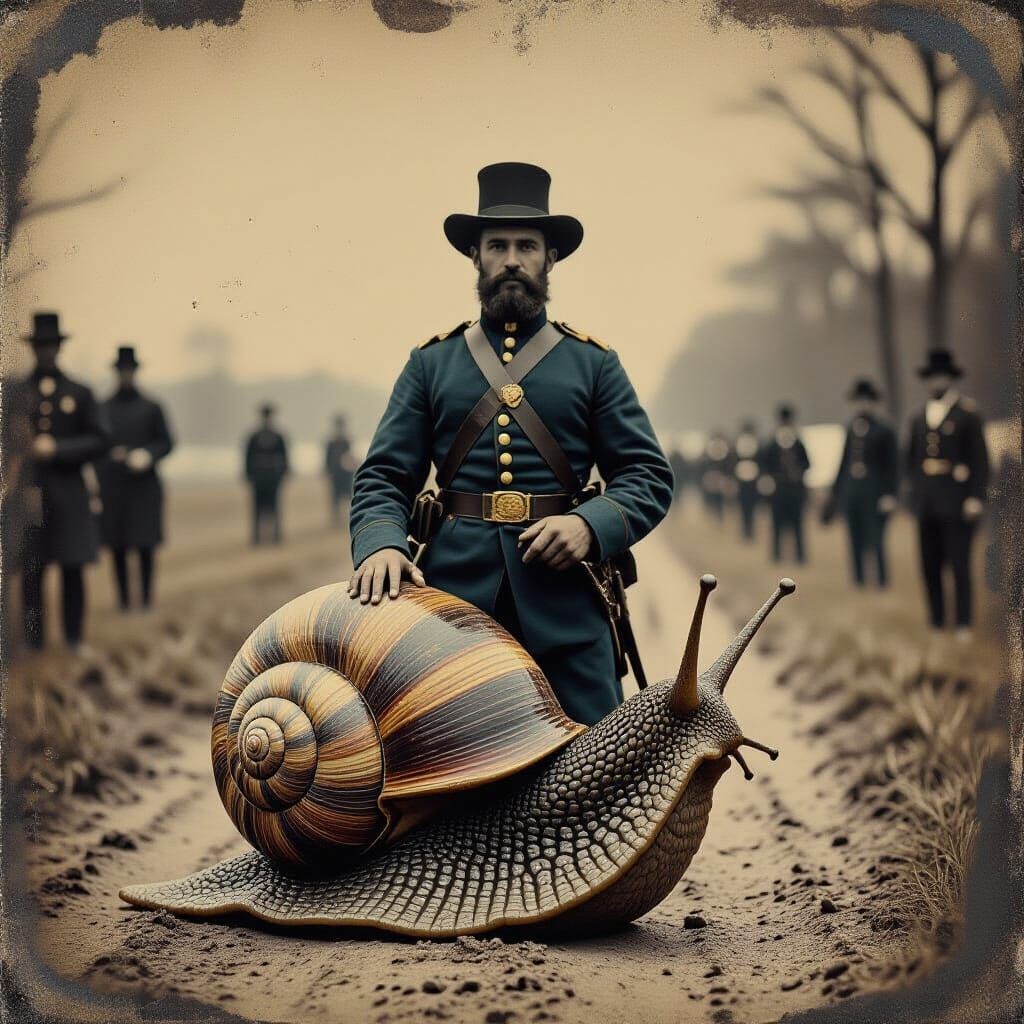 Union Snail-Man Soldier Returns Home: Daguerreotype