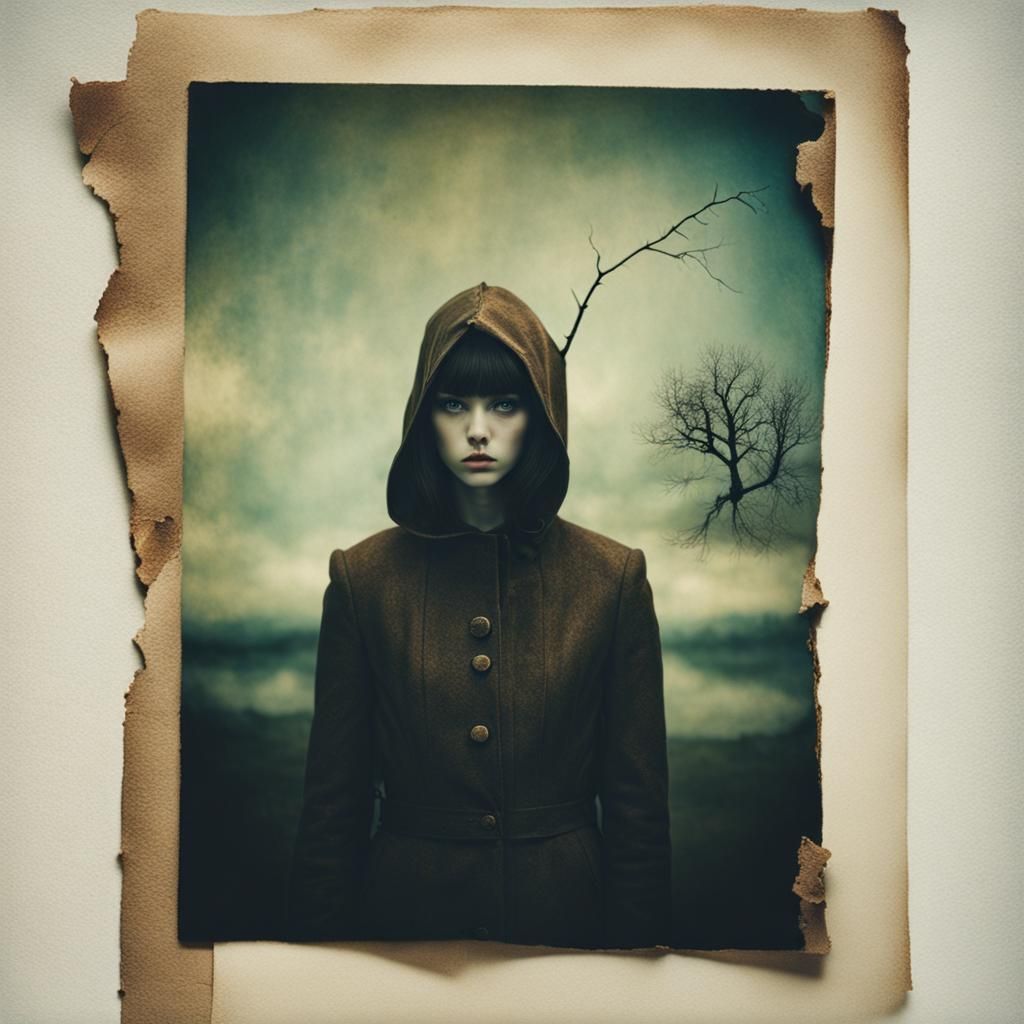 Surreal Double Exposure Art in Vintage Style