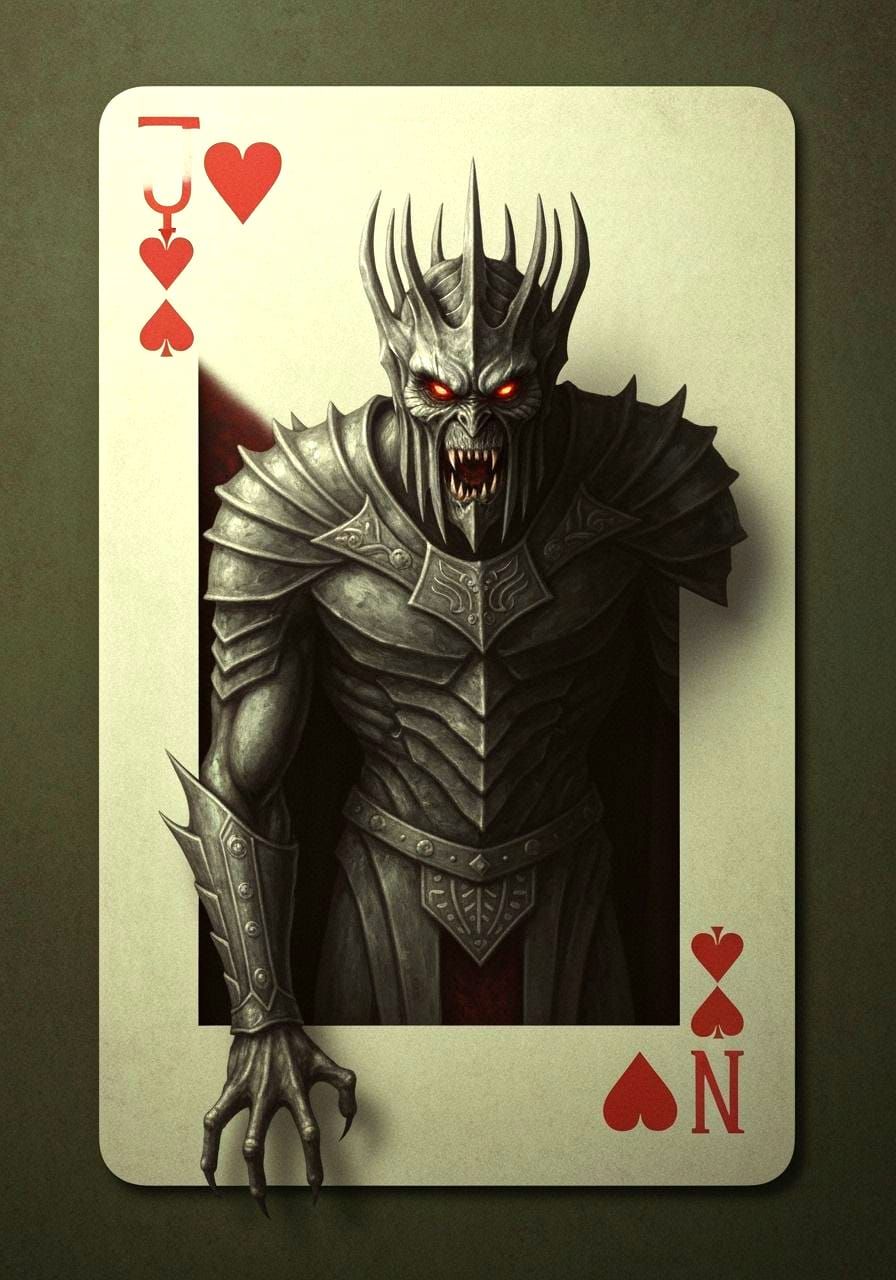 Tolkien Sauron Leans From 3D Playing Card