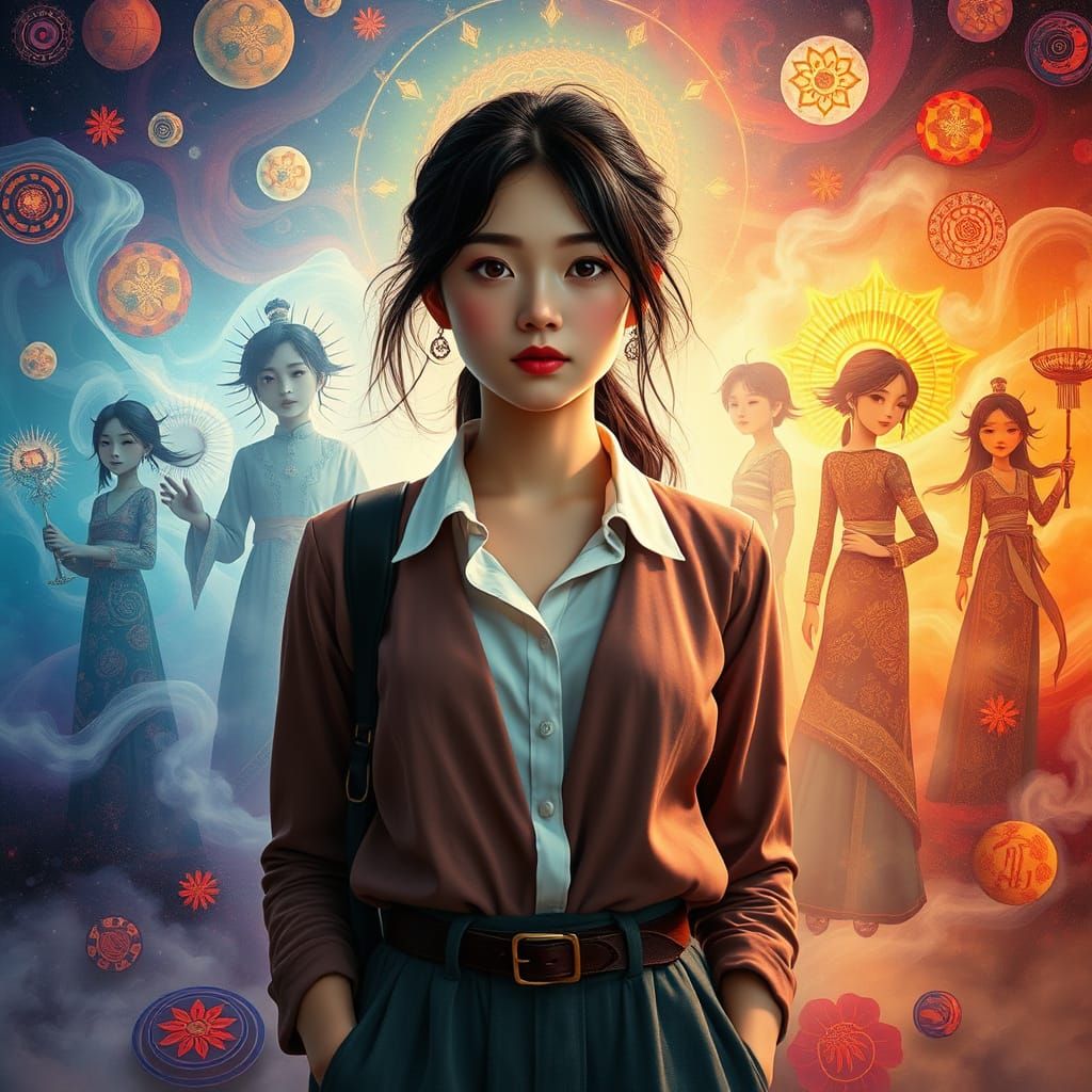 Multifaceted Identity in Vibrant Dreamscapes