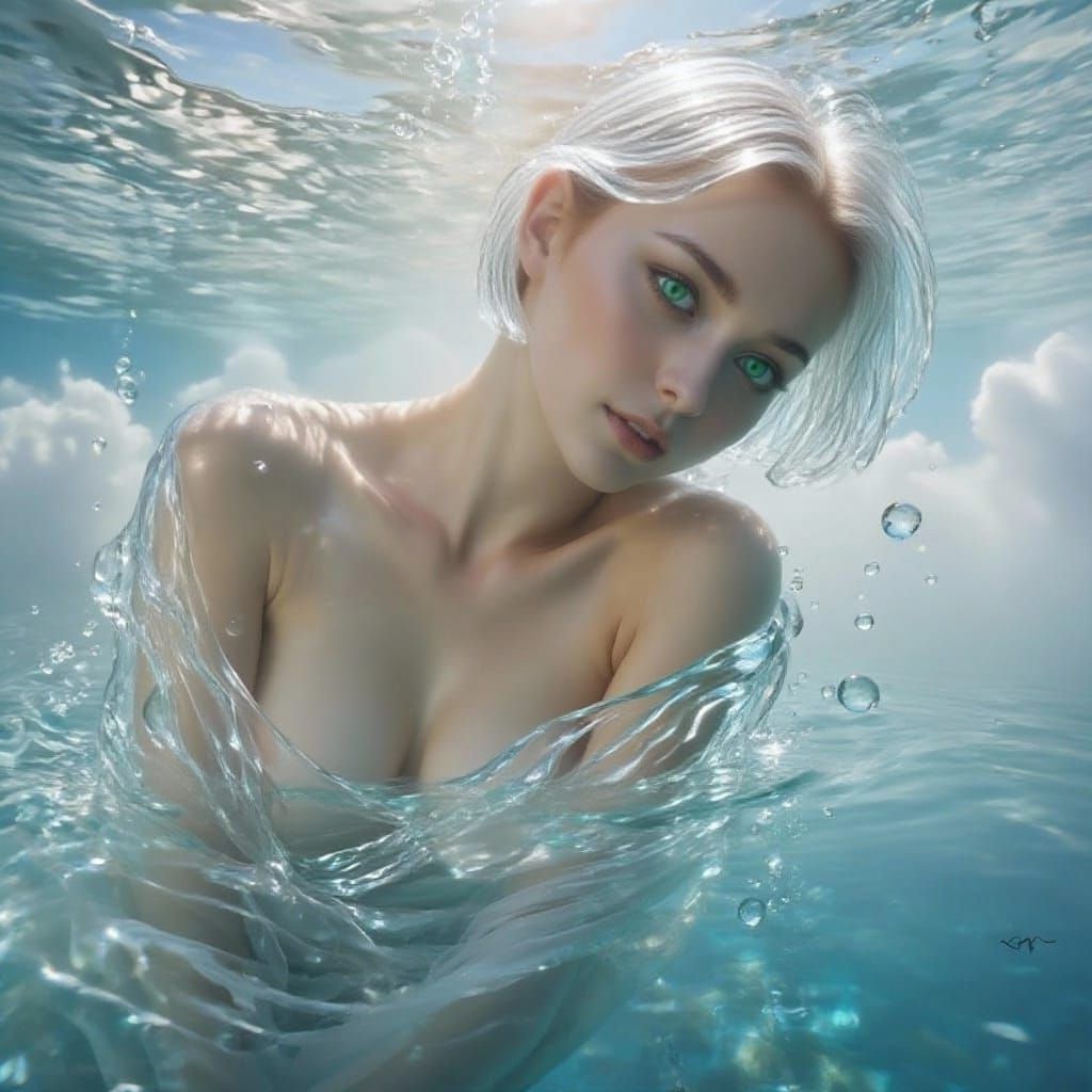 Woman Transformed into Transparent Water
