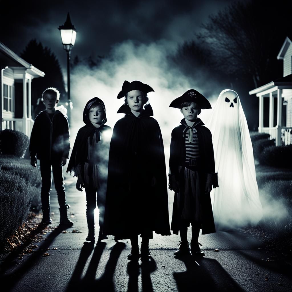 Halloween Trick-or-Treaters Photobombed by Ghosts