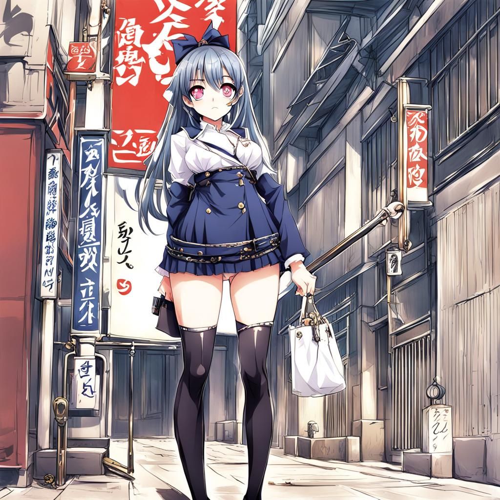 Anime Style Naughty Girl Illustration