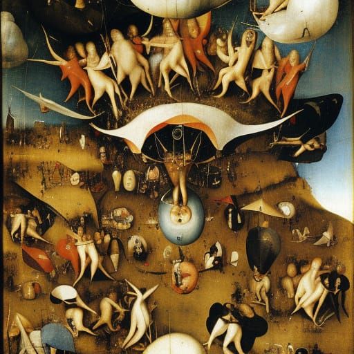 Skydive in the Style of Hieronymus Bosch