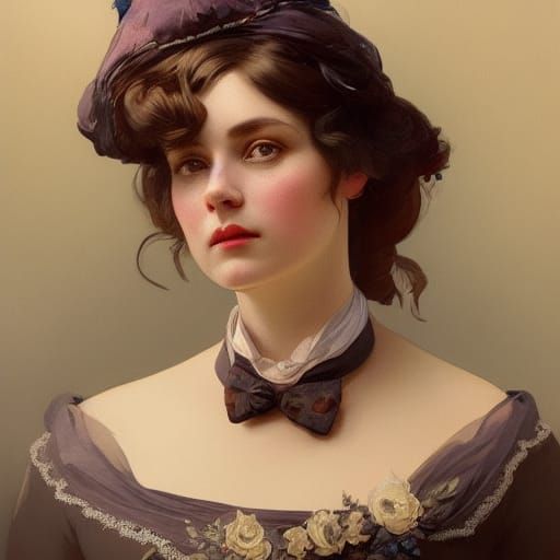 Victorian Era Portrait in Digital Art Style