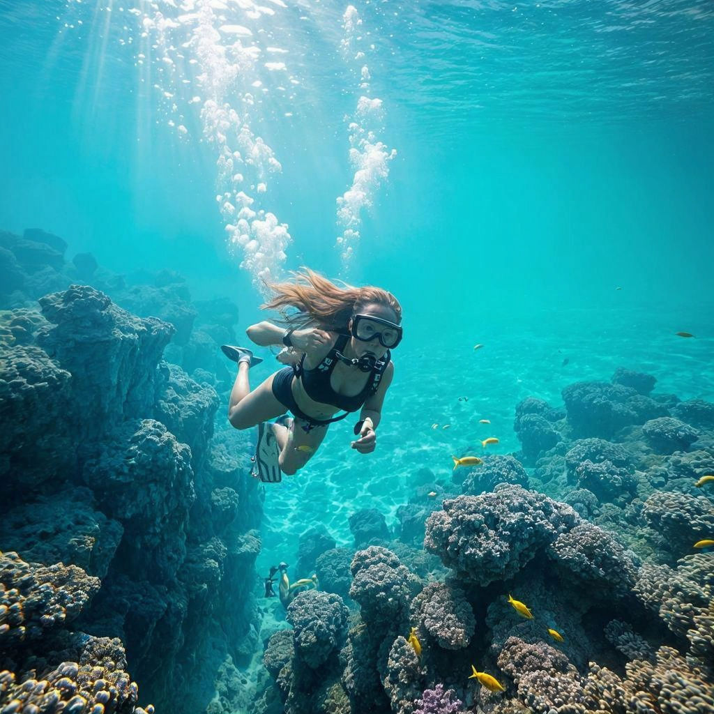 Diver Plunges into the Ocean Depths