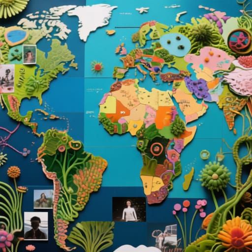 Brilliant Biophilic Art collage, Photos blended from around the world