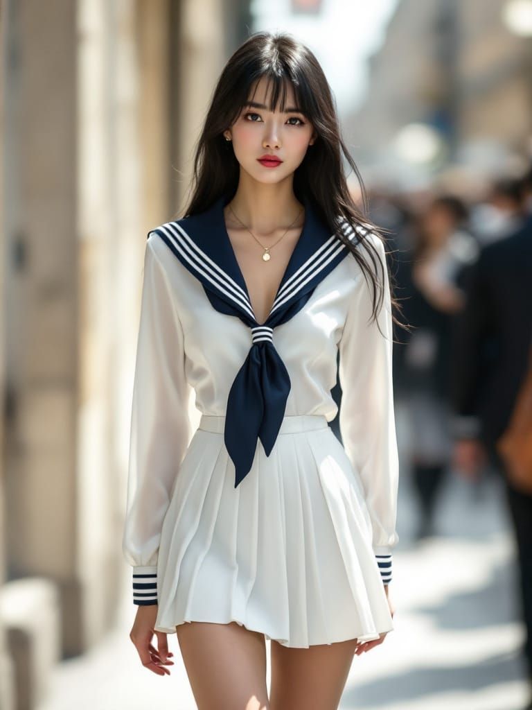 Designer Kaori Shines at Paris Fashion Week in Custom Sailor...