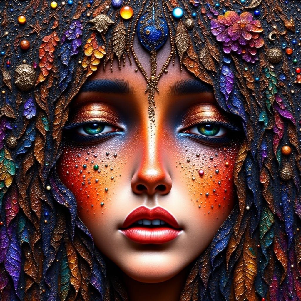 Primitive Girl Fairy Close Up, 3d Illustration, Crazy All Ov...