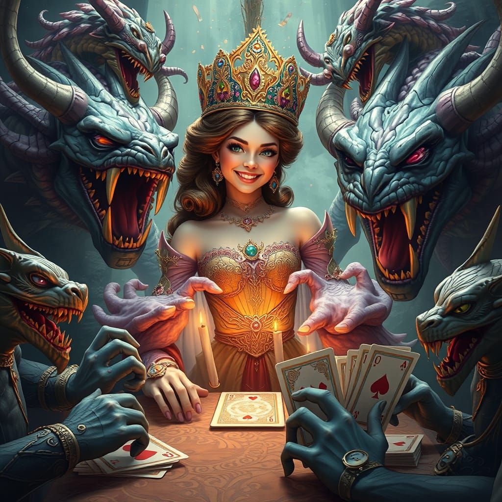Princess and Monsters Play Cards: Digital Matte Painting