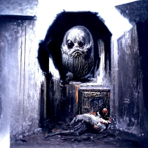 Sinister Panic Room Horror Illustration