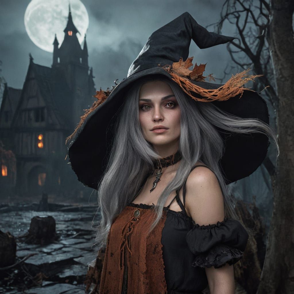 Younger Witch Portrait Generated with AI