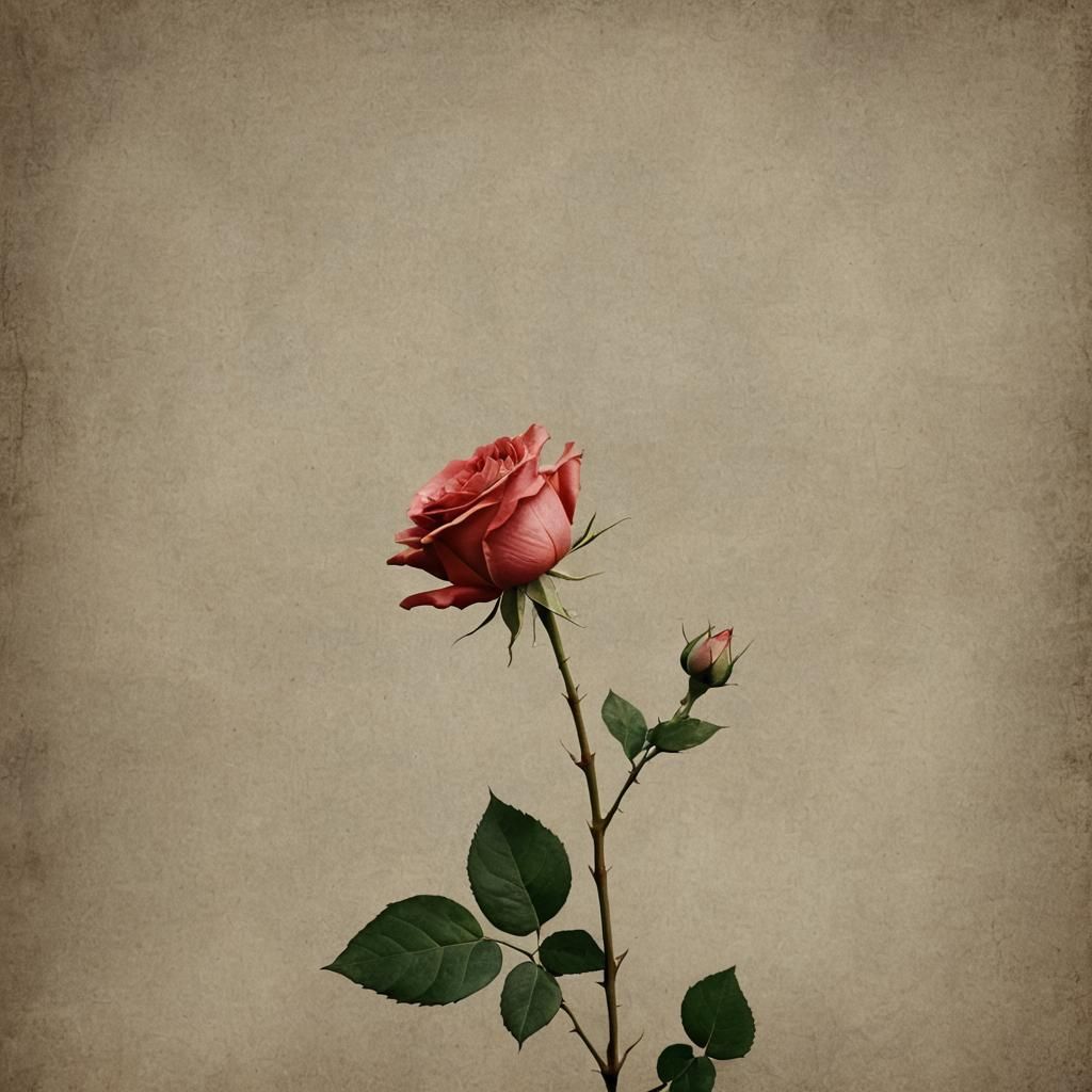 A Single Red Rose in Bloom