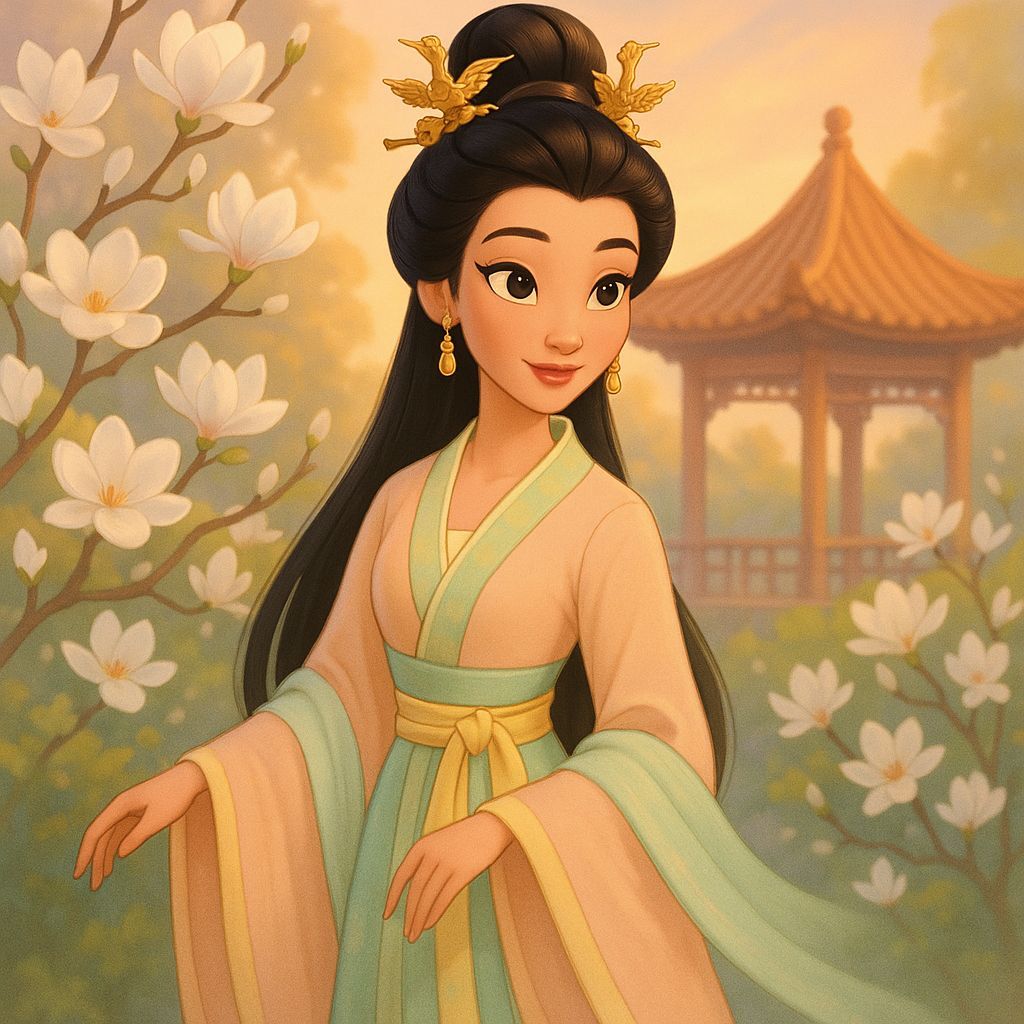 Imperial Beauty in Pastel Hues, Disney-Style