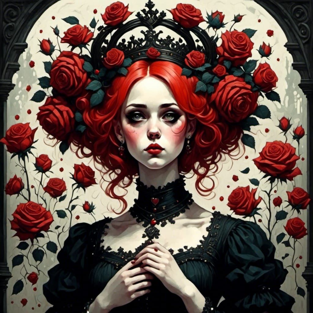 Ethereal Gothic Princess on Throne, Digital Art