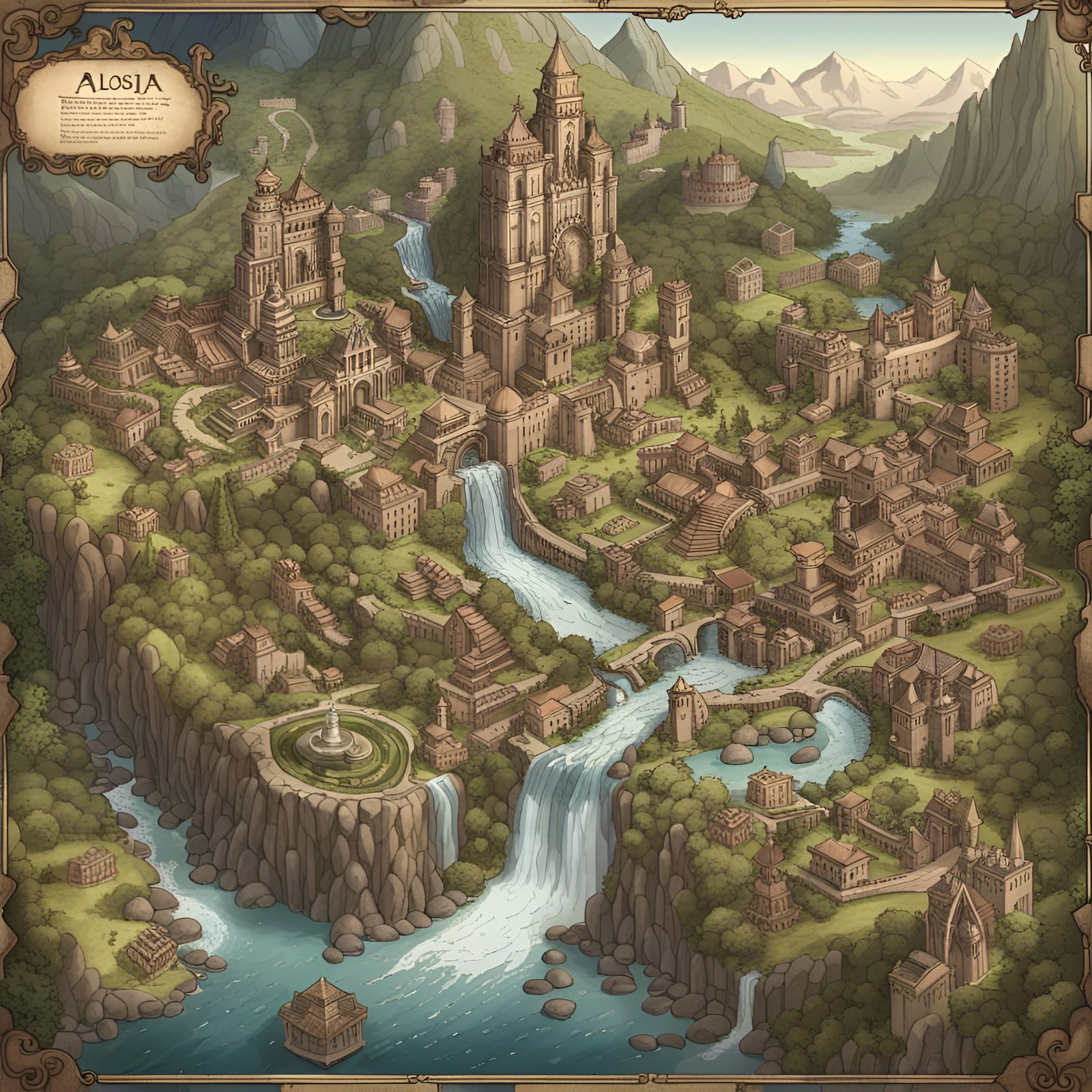 Fantasy Map of the Realm of Alosia