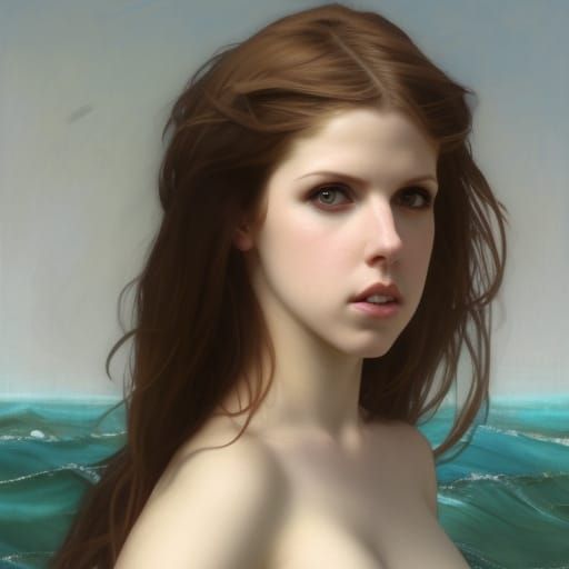 Mermaid Portrait in Pre-Raphaelite Style