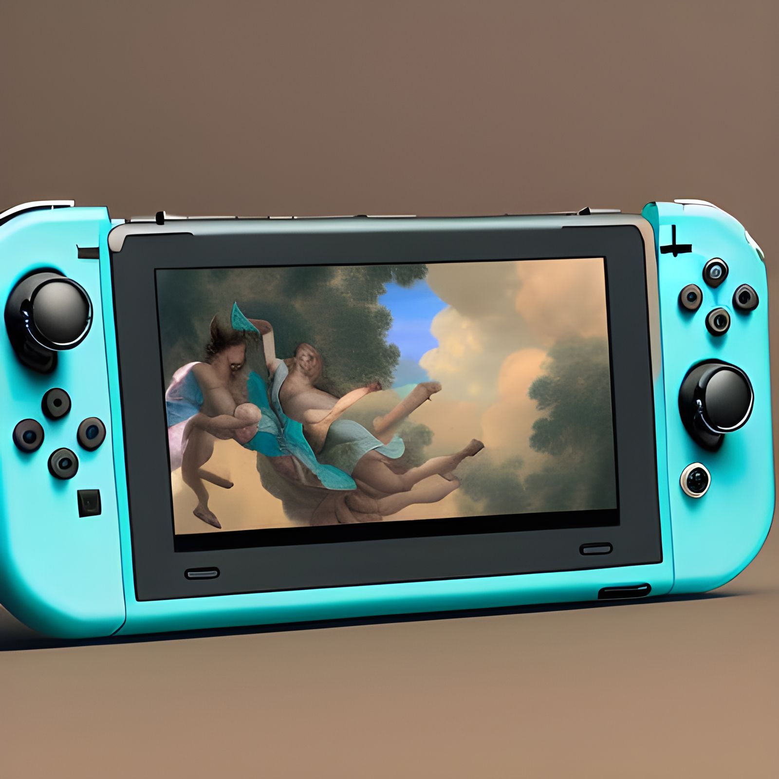 Neo-Rococo Nintendo Switch Console in Hyperrealistic Style