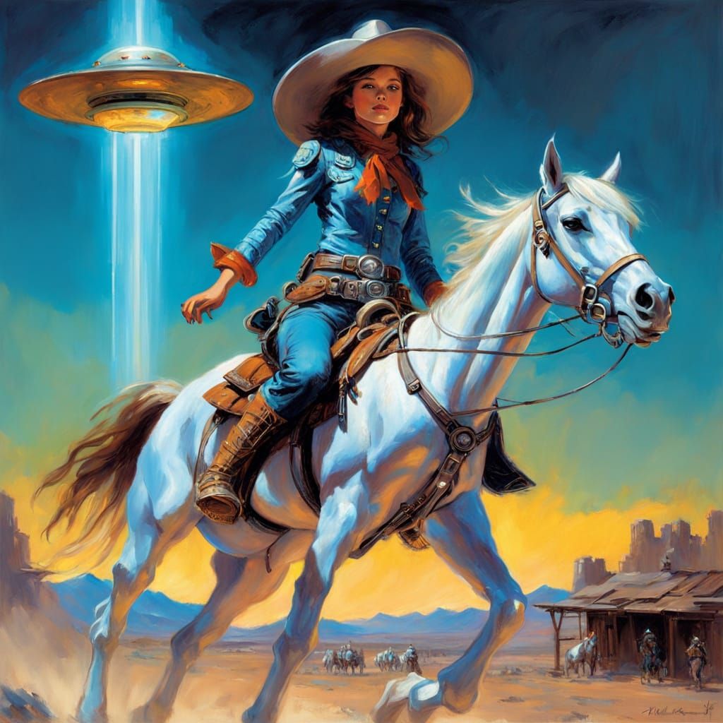 Android Cowgirl in the Old West