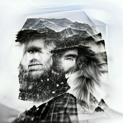 Mountain Man Portrait in Wilderness Setting
