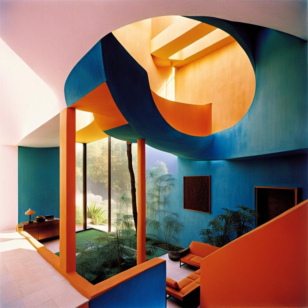 Luis Barragan Inspired House Interior Photograph