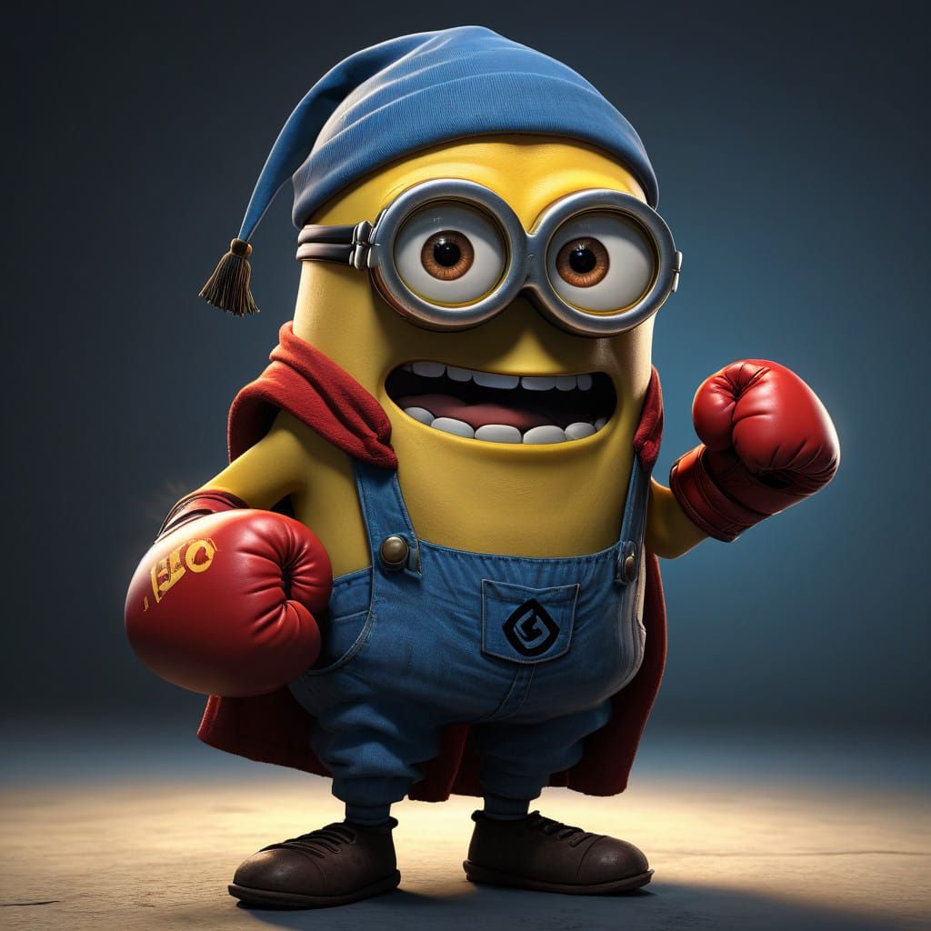 Minion Boxer in Cinematic Sunset Glow