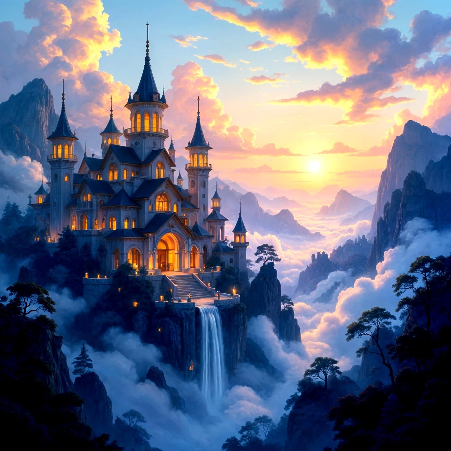 Ethereal Fantasy Landscape as Matte Painting