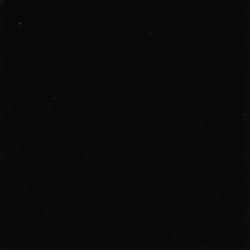 Figure in Dark Void, Starlight Flickers in the Distance