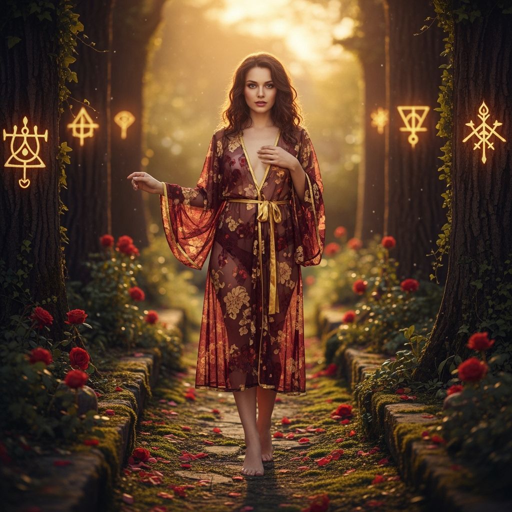 Mystical Garden: Woman in Art Nouveau Style