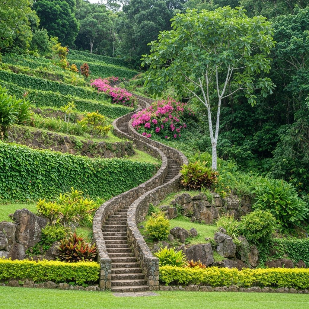Tropical Garden Staircase in Flecker Botanic Gardens