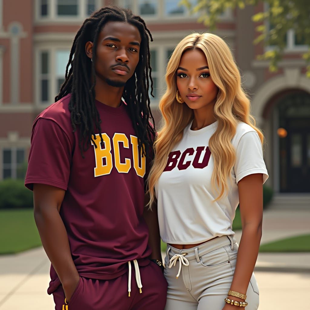 Young Man in BCU Attire, Inspired by Contemporary Realist Ar...