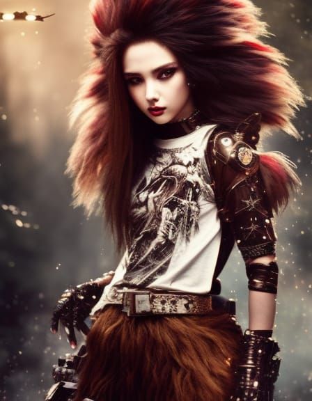 Chibi Punk Wookiee in 1980s Style