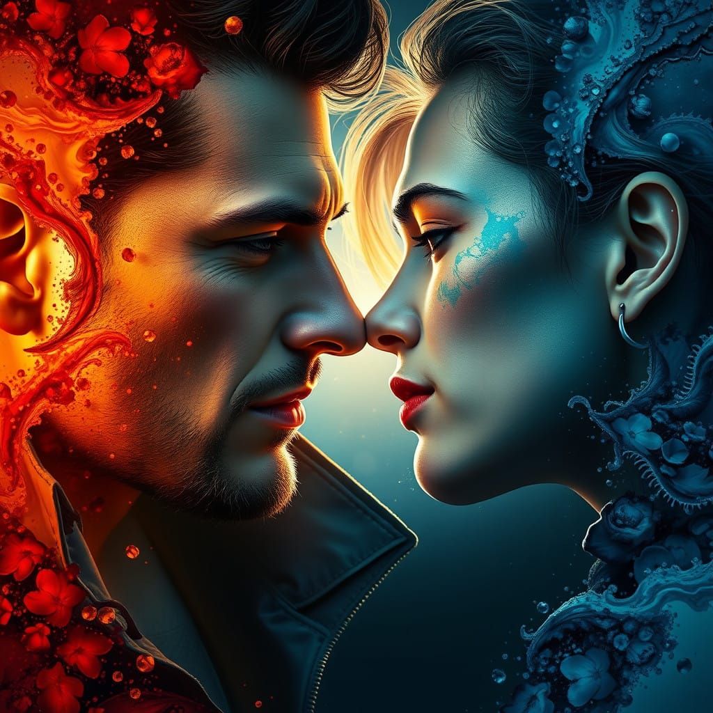 Invisible Bond Between Two Loving Hearts in Hyperrealistic S...