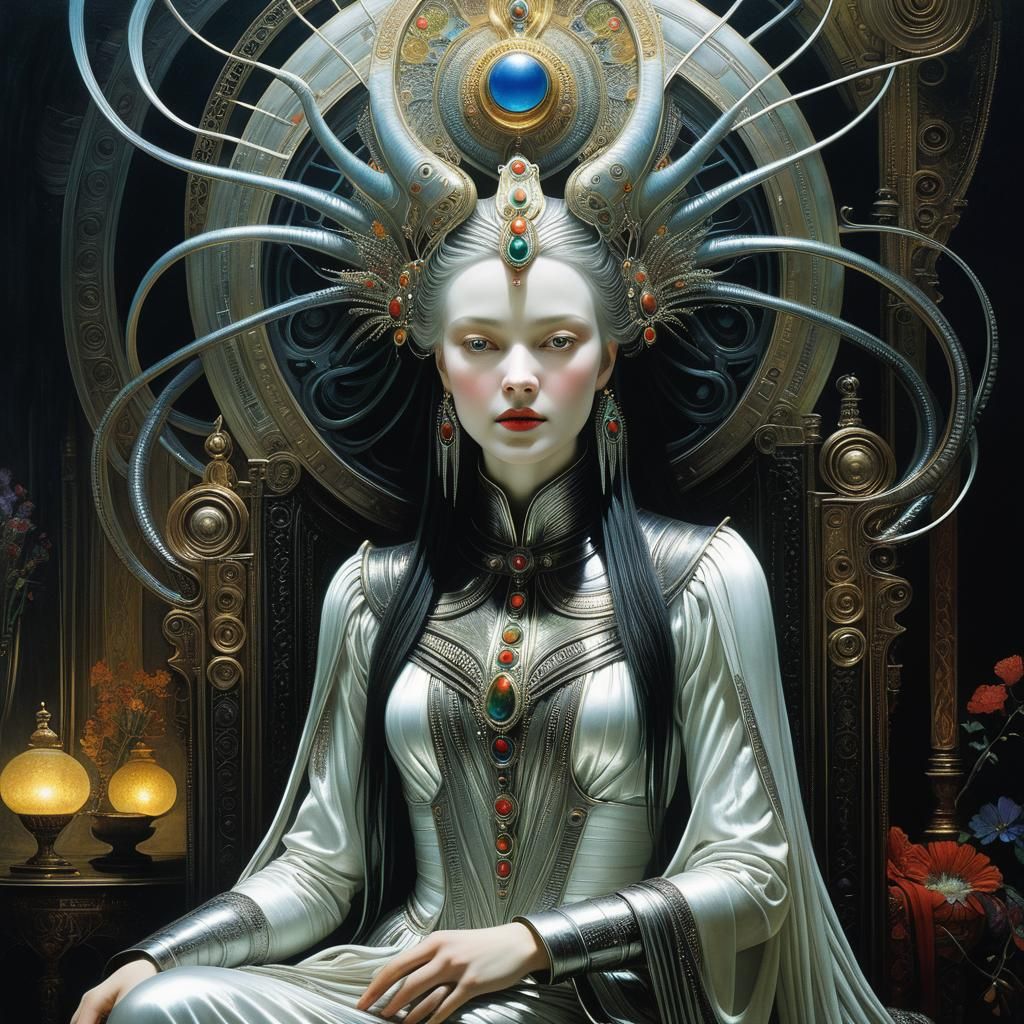 The Last Empress in Surreal Art Nouveau Style