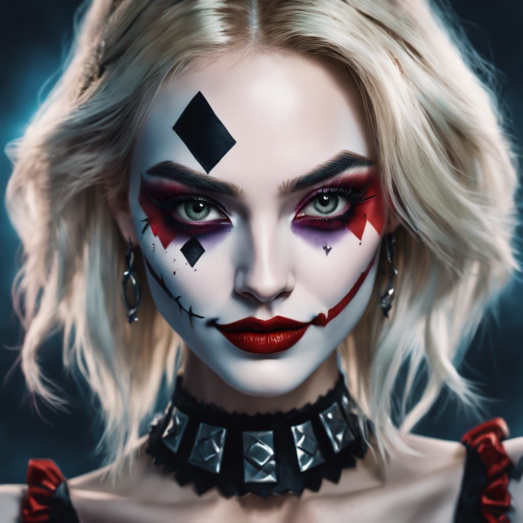 Portrait of a enchanting blonde girl with striking makeup in...