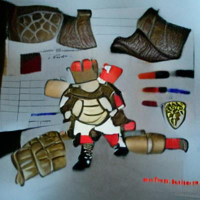 Turtle Knight Concept Art with Bone Club